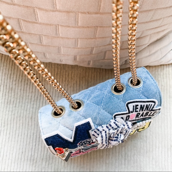 Blue pearl flower shoulder crossbody bag - Picture 6 of 8